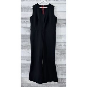 Spanx The Perfect Jumpsuit Black Sleeveless Flare Ponte Stretch Womens 1X